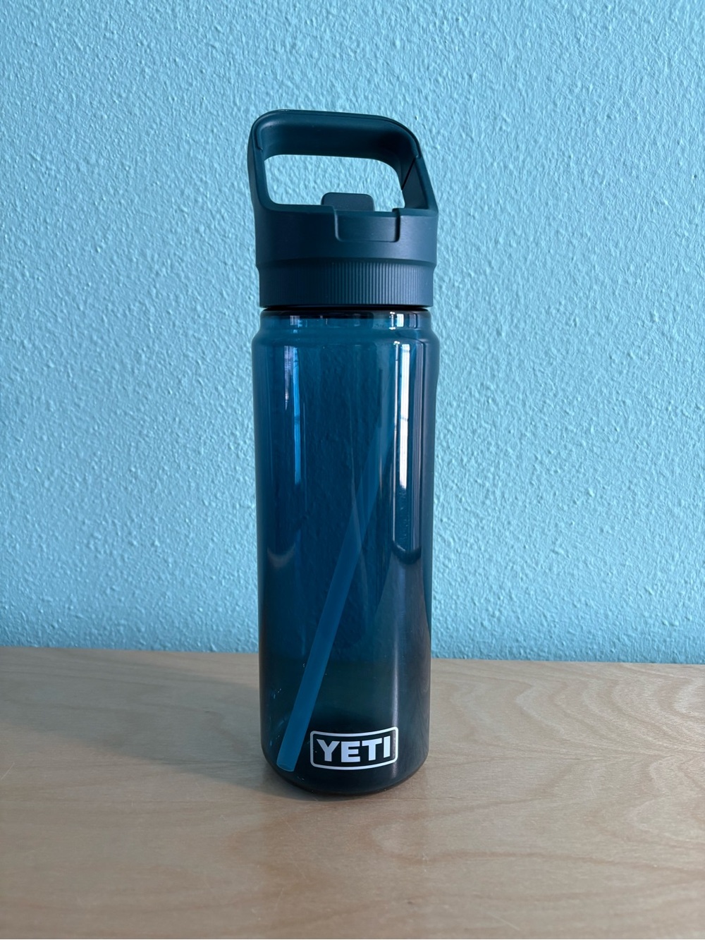 Yeti Yonder Water Bottle in Agave Teal with color matched straw cap